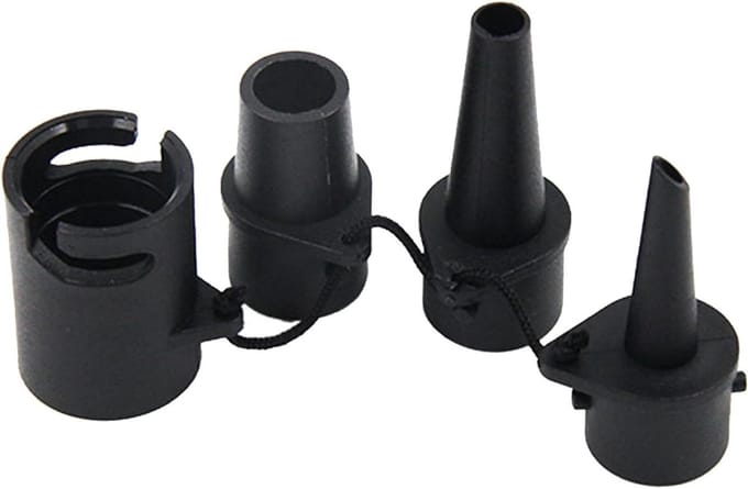 Luchtpomp Adapter - Opblaas Accessoires - Snelle Inflatie - 3 Verwisselbare Nozzles - 1 Set - Zwart