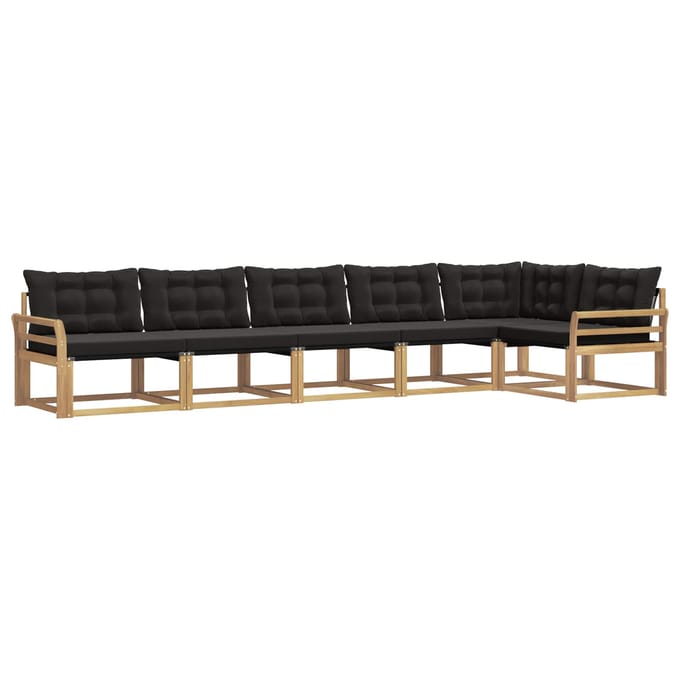 vidaXL - Buiten - bank - set - 6 - st - Wit - en - zwart