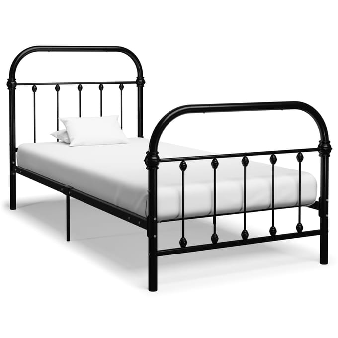 vidaXL - Bedframe - metaal - zwart - 100x200 - cm