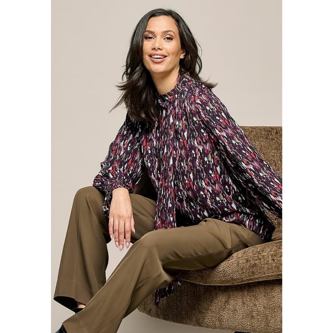 Irina Print Blouse Taupe / Multi