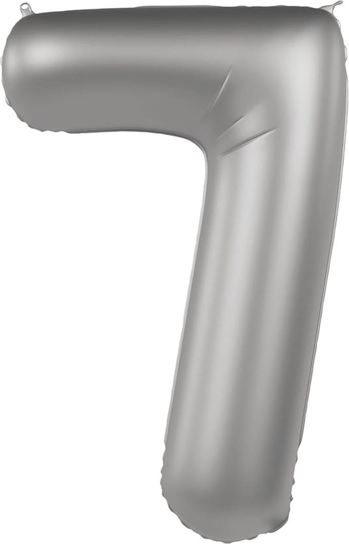 Folat - Folieballon Cijfer 7 Moonlight Silver - 86 cm