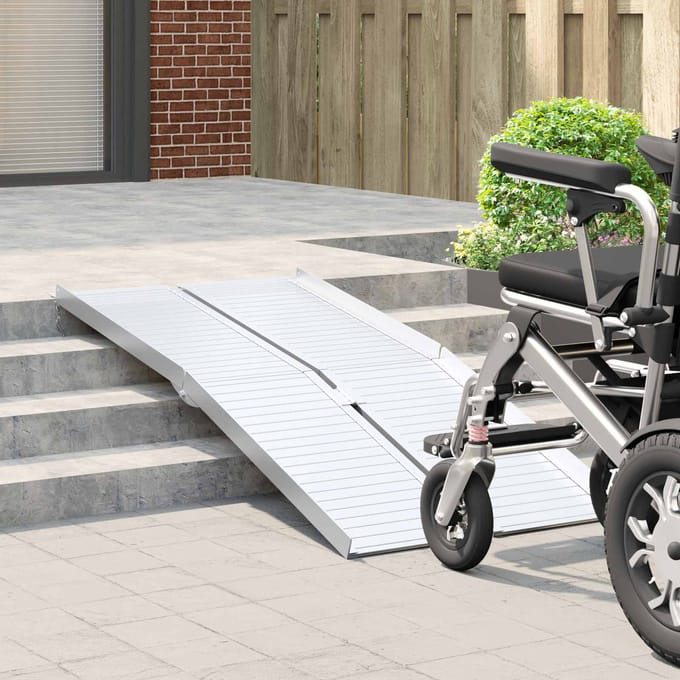 vidaXL Oprit voor rolstoel 270 kg Zilver 270 kg Aluminium