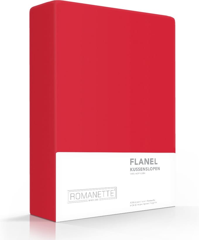 Romanette - Flanel - Kussenslopen (set van 2) - 60x70 cm - Rood