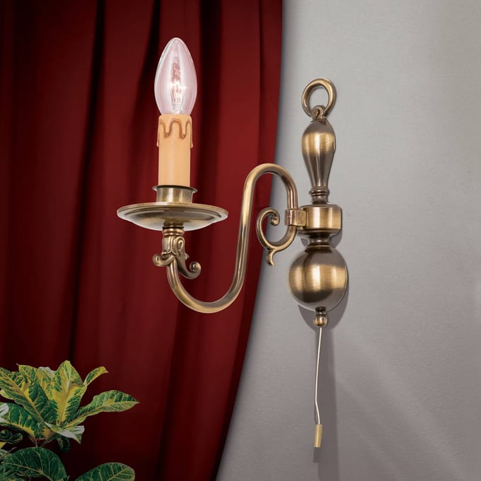 ORION Wandlamp Imke 1lamps oudmessing donker gepatineerd