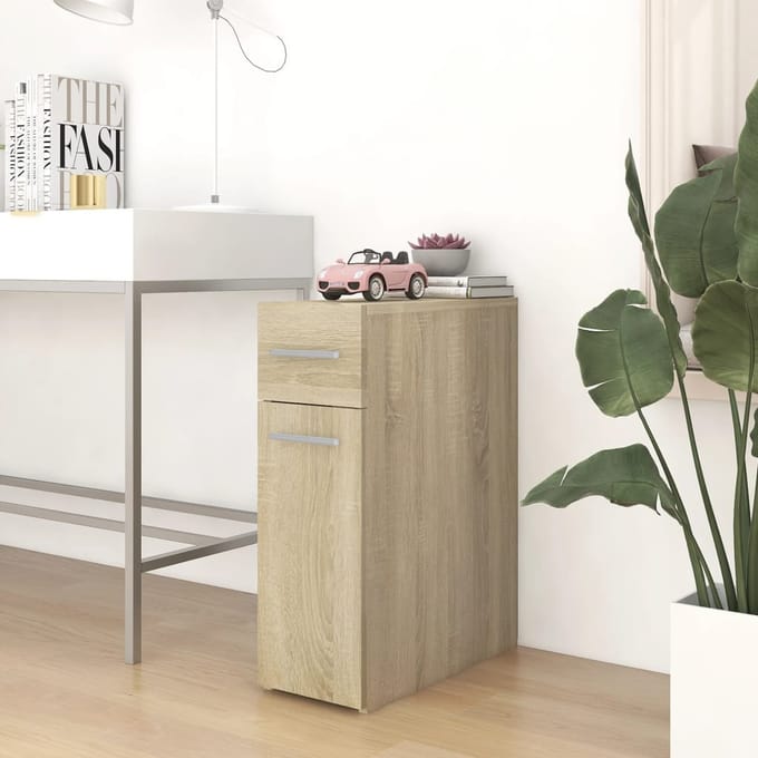 vidaXL - Apothekerskast - 20x45,5x60 - cm - bewerkt - hout - sonoma - eikenkleurig