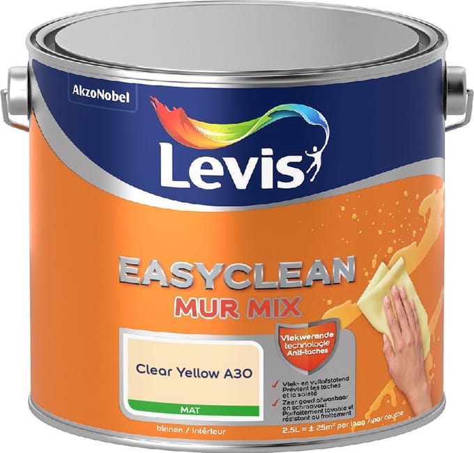 Levis - Easyclean Mur Mat Mix - Clear Yellow A30 - Mengverf - 2,5 L