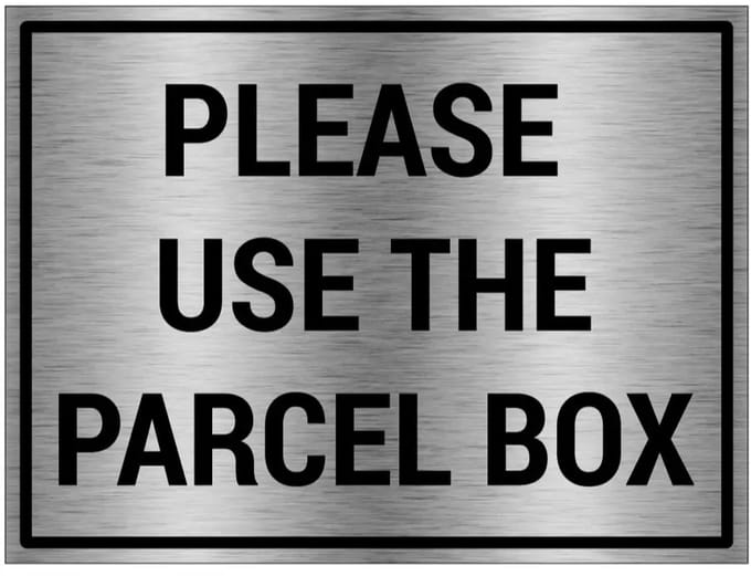 Please use the parcel box bord - gecoat brushed aluminium | 80 x 60 cm