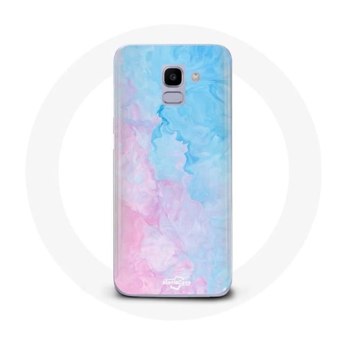 Coque - Samsung - Galaxy J6 2018 - Souple - Protection - Bleu/Rose rose