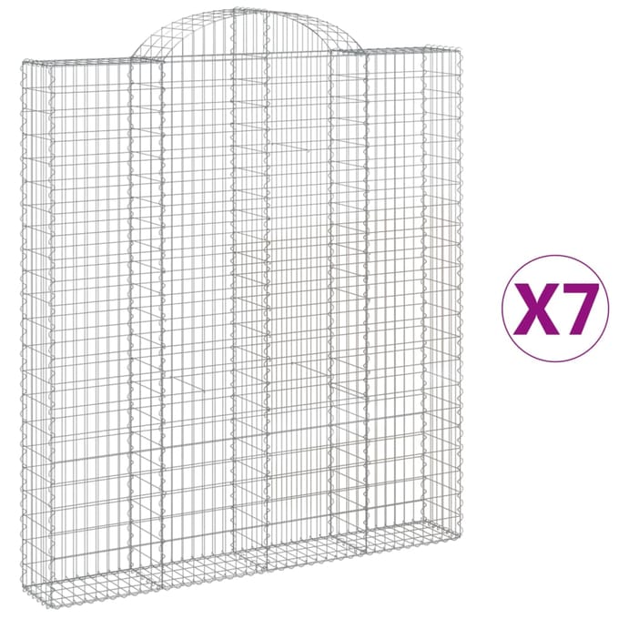 vidaXL - Schanskorven - 7 - st - gewelfd - 200x30x220/240 - cm - ijzer
