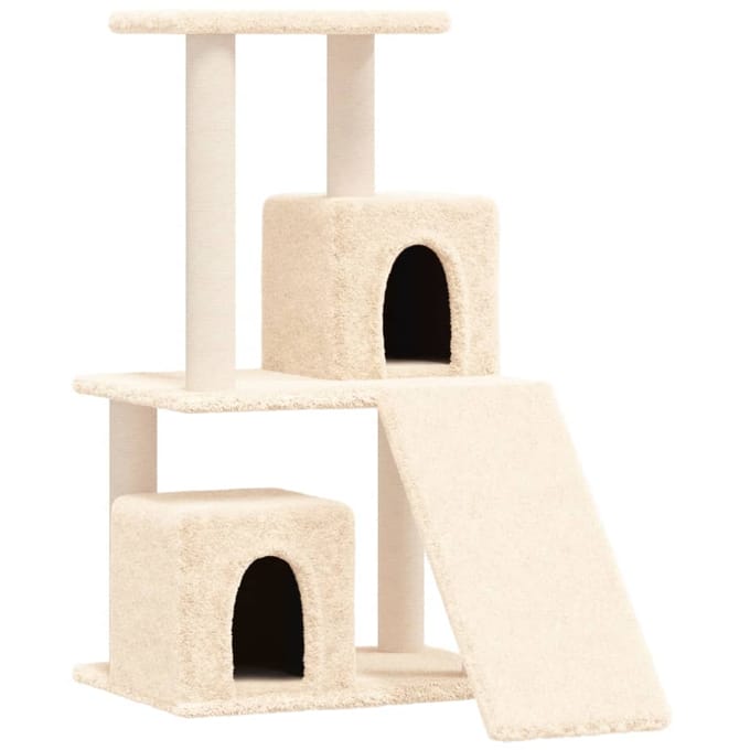 vidaXL - Kattenmeubel - met - sisal - krabpalen - 82 - cm - crèmekleurig