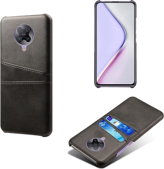 Backcover met Opbergvakjes + PMMA Screenprotector voor Xiaomi Poco F2 Pro _ Zwart