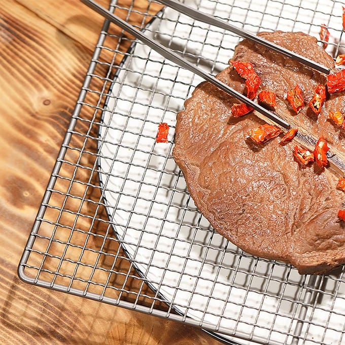 Plaque de gril en titane, support de Barbecue ultraléger, grillage, cuisson, rôtissage, filet de refroidissement, plaque pour argenté