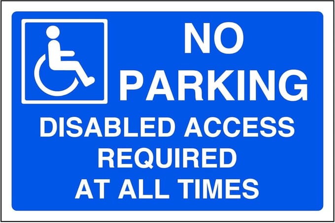Parkeerverbod Bord - Geen Parkeren Invaliden Toegang - Aluminium Dibond 60x40cm