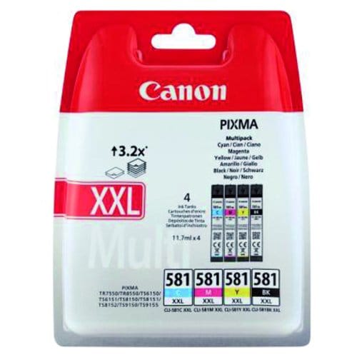 Canon Inktcartridge CLI-581XXL C/M/Y/BK 4-kleuren Multipack Extra hoge capaciteit