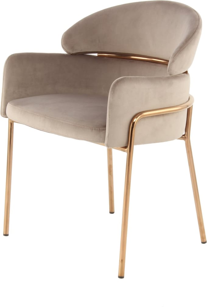 Stoel Elva 100 Taupe / Roségoud