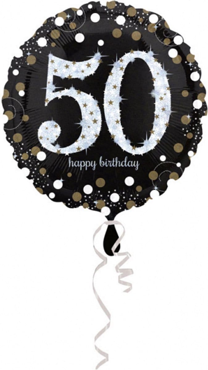 Amscan - Folieballon 50 Jaar Sparkling Celebrations Goud 43 cm