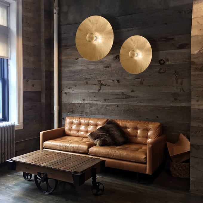austrolux Wandlamp Moon Sun, Ø 54 cm, goud