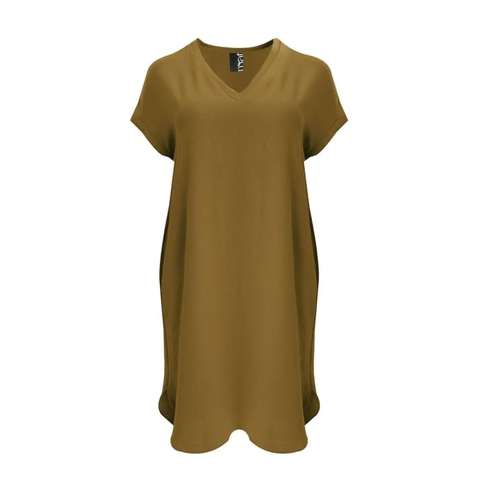 V-hals Korte Mouw Jurk Dames Mat Fashion Airwashed