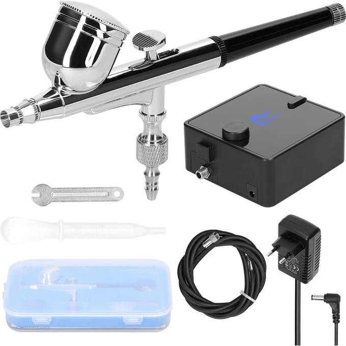 Multifunctionele professionele 0,3 mm airbrush-luchtcompressorset Max 30PSI luchtpompset voor model EU Plug veelkleurig
