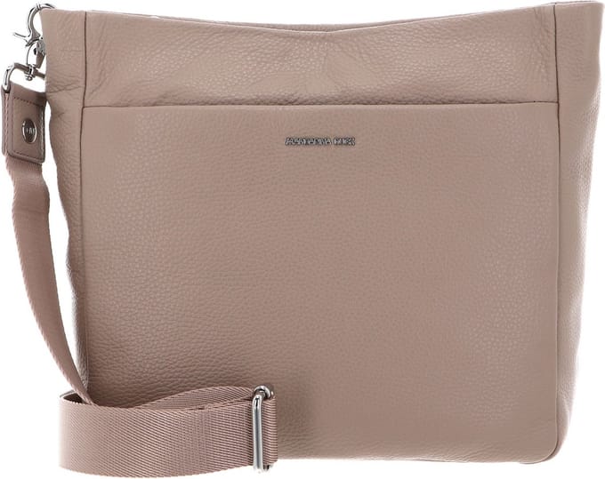 MANDARINA DUCK Leren Schoudertas Mellow Leather Crossover Bag Warm Taupe