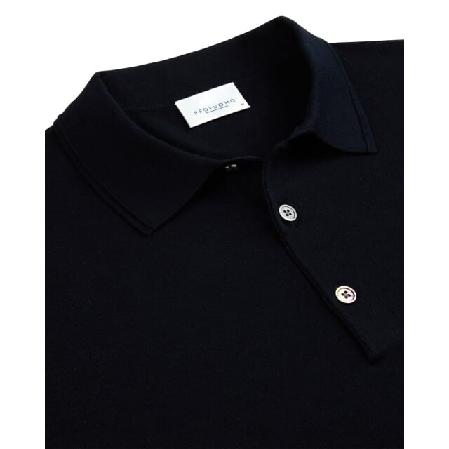 Profuomo Knitted Poloshirt Donkerblauw (navy) - Maat L - Heren