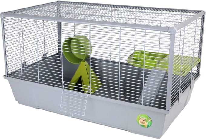 Boon ultrasterke hamsterkooi grijs groen 78 cm