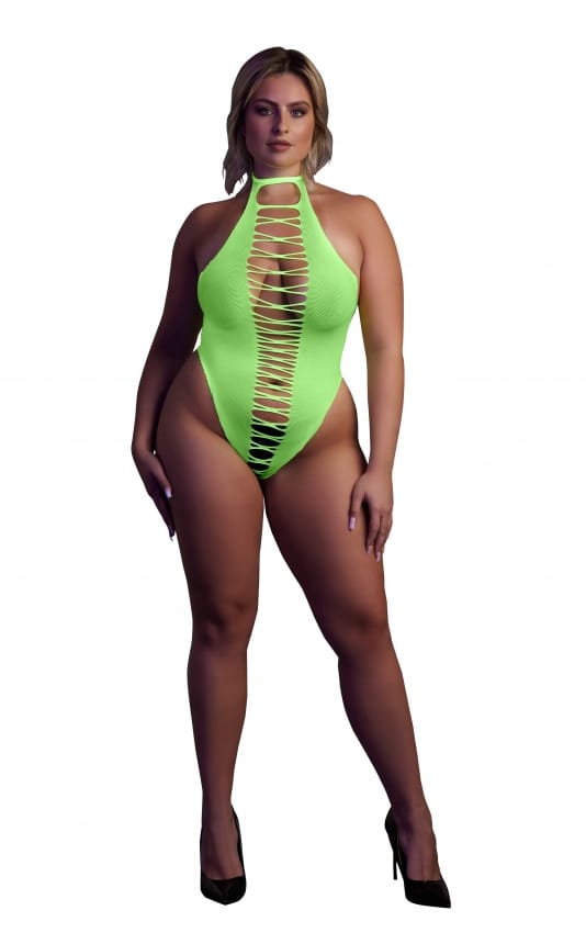 Glow in the Dark Hoog uitgesneden Body - Groen
