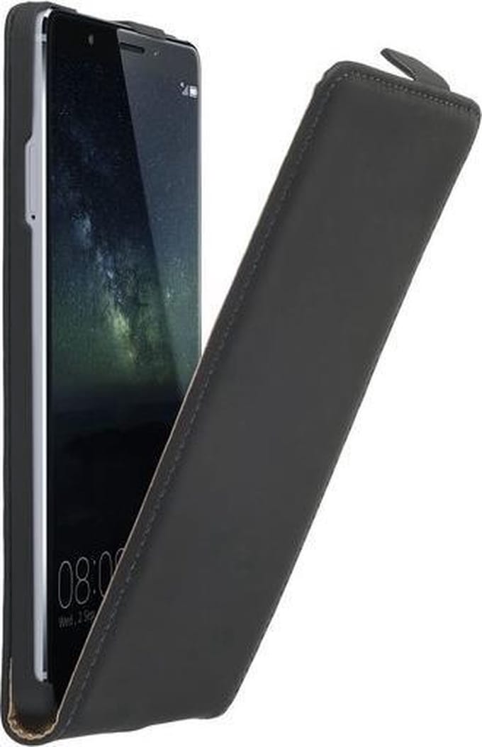 Geschikt voor Huawei Mate S Leder Flip Case hoesje Zwart