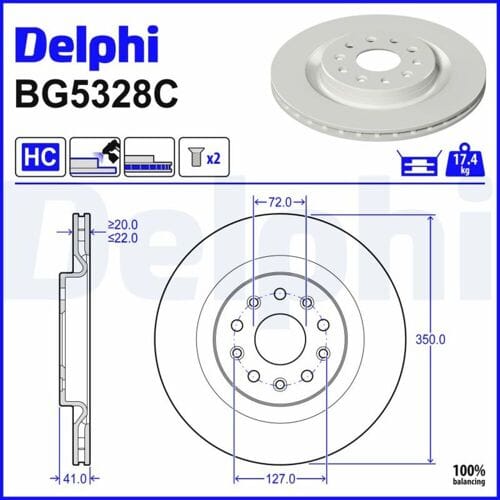 Remschijf DELPHI BG5328C