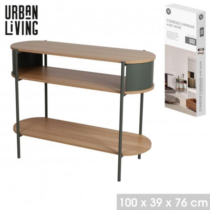 “GIGI” console met 2 niveaus en nis 100×39×H76 cm