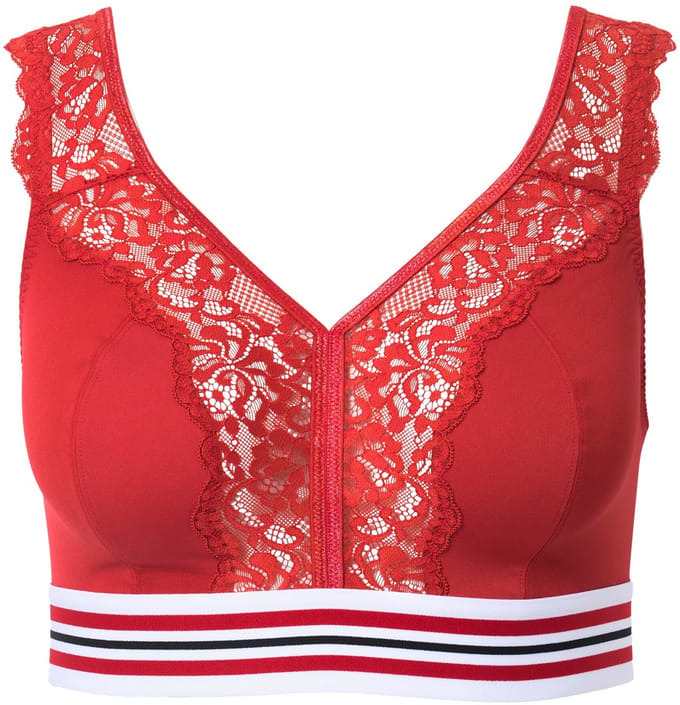 Ulla Popken - Dames - Minimizer bralette kant zonder beugels - Salsa - Maat 100D