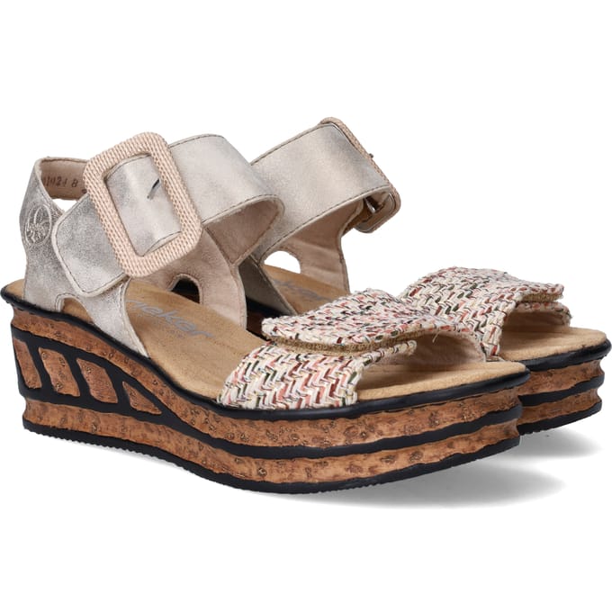 Rieker Sandalen Plat Sandalen Plat - beige - Maat 36