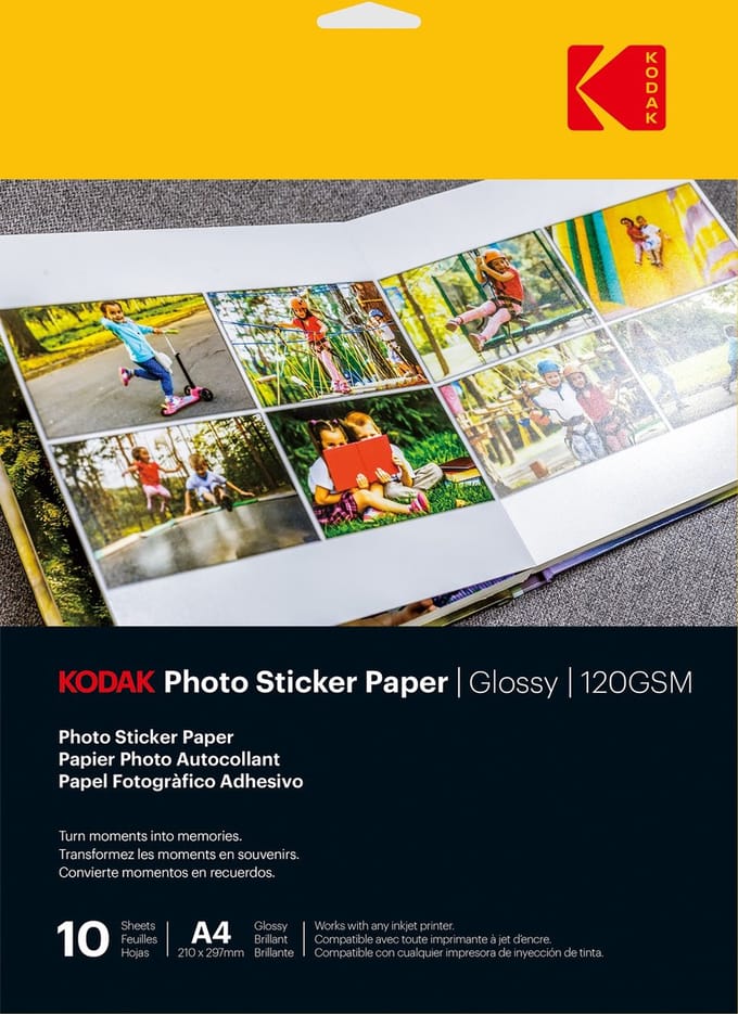 Kodak Photo Sticker Paper Glossy A4 120 Gram 10-Pak