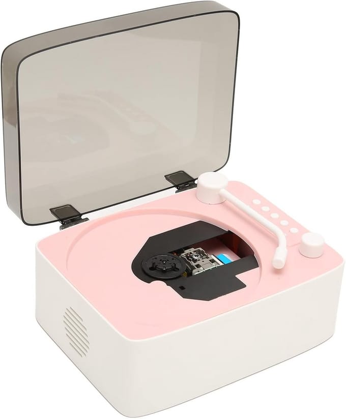 Draagbare CD-speler met Bluetooth en Vintage Grammofoon Design