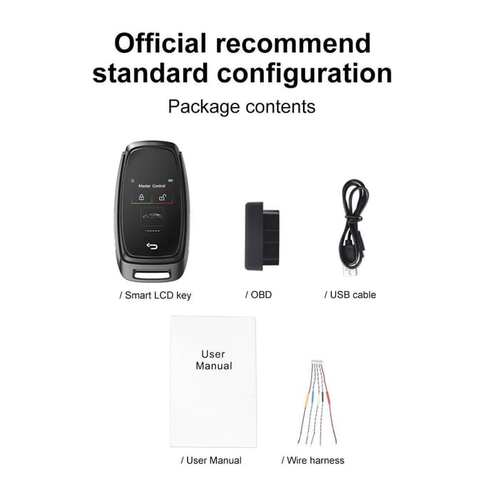 Auto Intelligente Sleutel met LCD Touchscreen Comfort Access Keyless Entry Contactloze Afstandsbediening Deur black