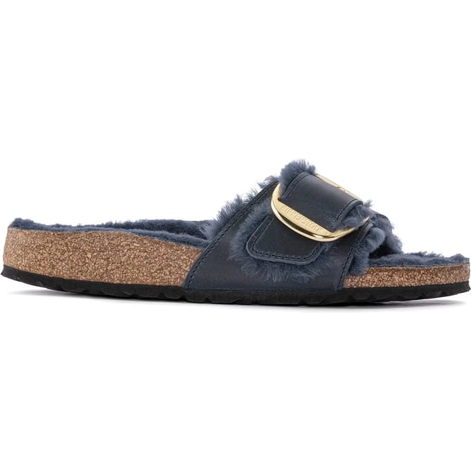 Dames muiltjes Birkenstock Madrid Big Buckle Shearling Oiled Leather