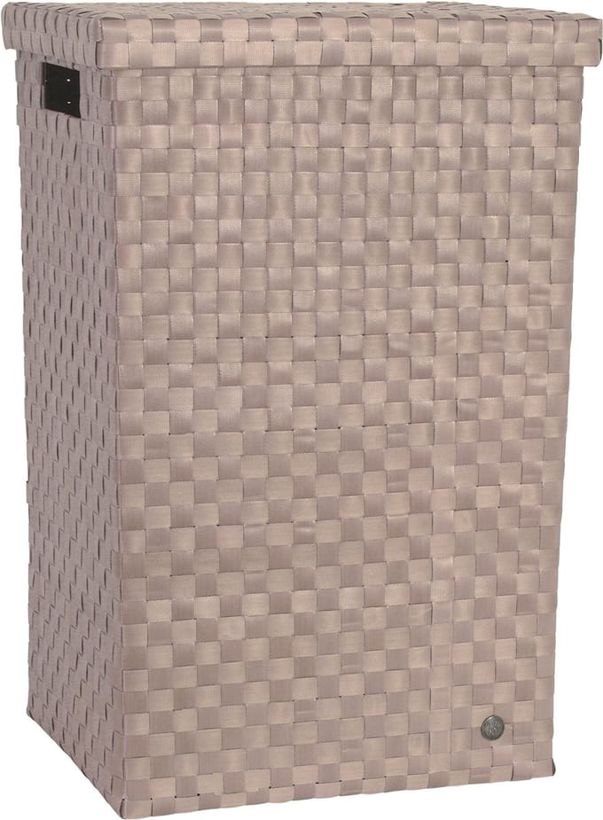 Handed By - Wasmand met deksel - Opbergmand - 81 liter - Cube XL - lichtbruin - caffé latte