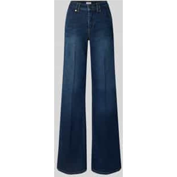 Wide leg jeans in used-look met steekzakken