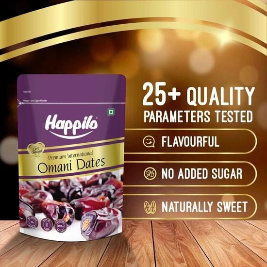 Happilo Gedroogde Premium Internationale Omaanse Dadels, 250g beige