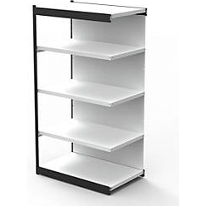 Stalen rek PROGRESS 2000, stellingsectie, achterwand, H 1900 x B 1000 x D 600 mm, zilveren frame