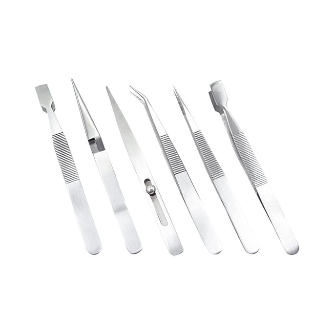 Pincetset – 6 stuks – ca. 11,5 cm lang
