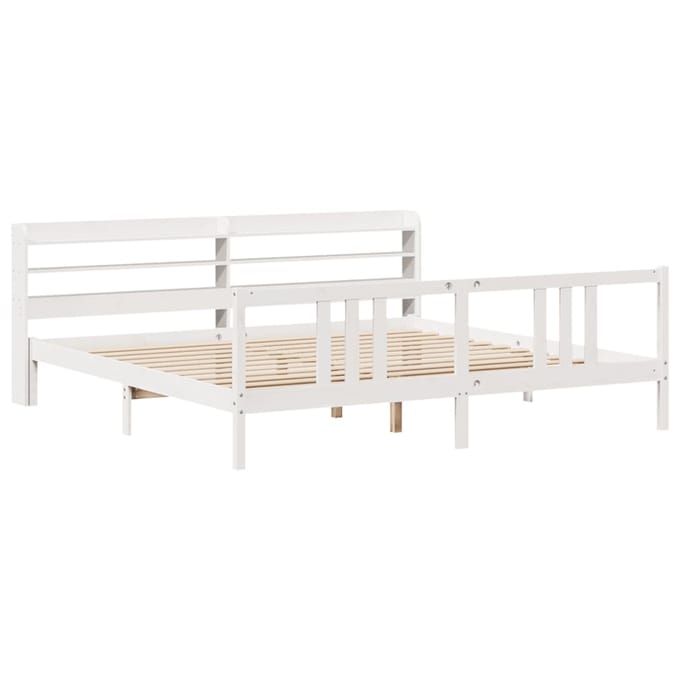 vidaXL - Bedframe - met - hoofdeinde - zonder - matras - 200x200 - cm - wit