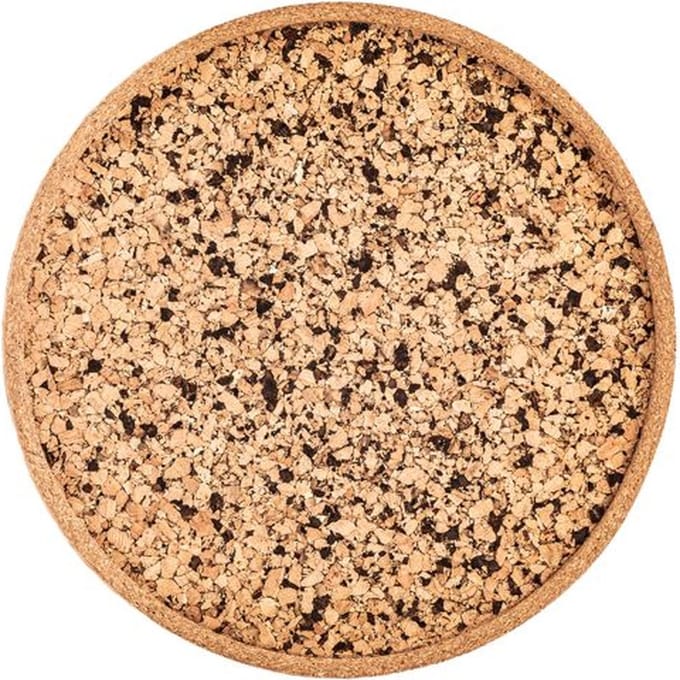 ZICZAC - Dienblad - QUERCO - 100% kurk - Vlek- en waterafstotend - Rond - 40cm - Coal