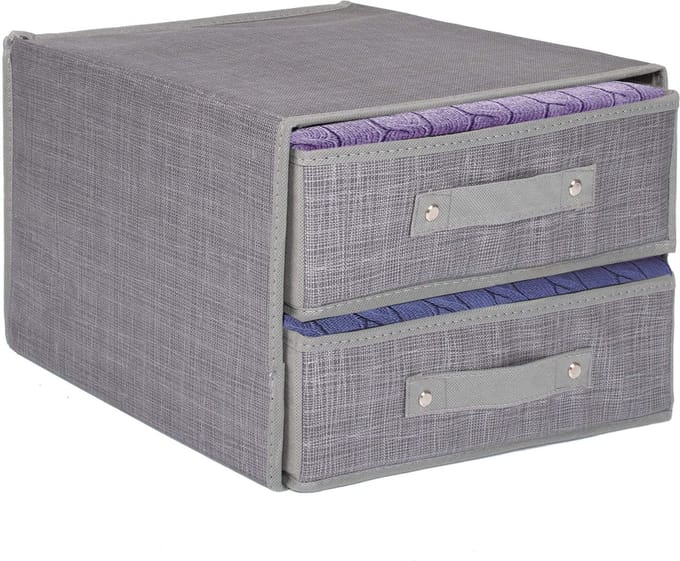 Springos Kast Organizer | Kleding Organizer | Opberger | 2 lades | Grijs