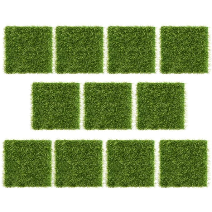 10 Stuks Tuin Huis Plastic Handwerk Micro Landschap Ornamenten Gesimuleerd Graszode 7.5*7.5cm brown