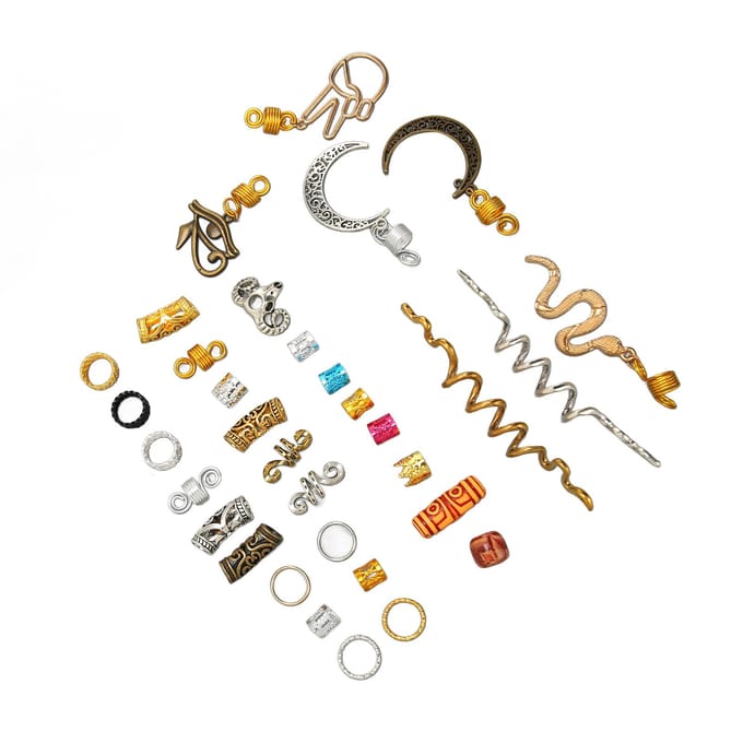 Dreadlocks Sieraden Accessoires Clips Manchetten Ringen Legering Meerdere Vormen Decoratieve Dreadlocks Kralen white