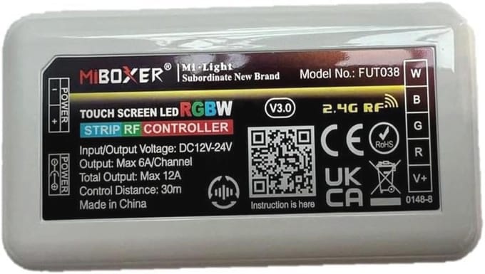 Draadloze WiFi RGBW LED Strip Controller 12-24V - 10A