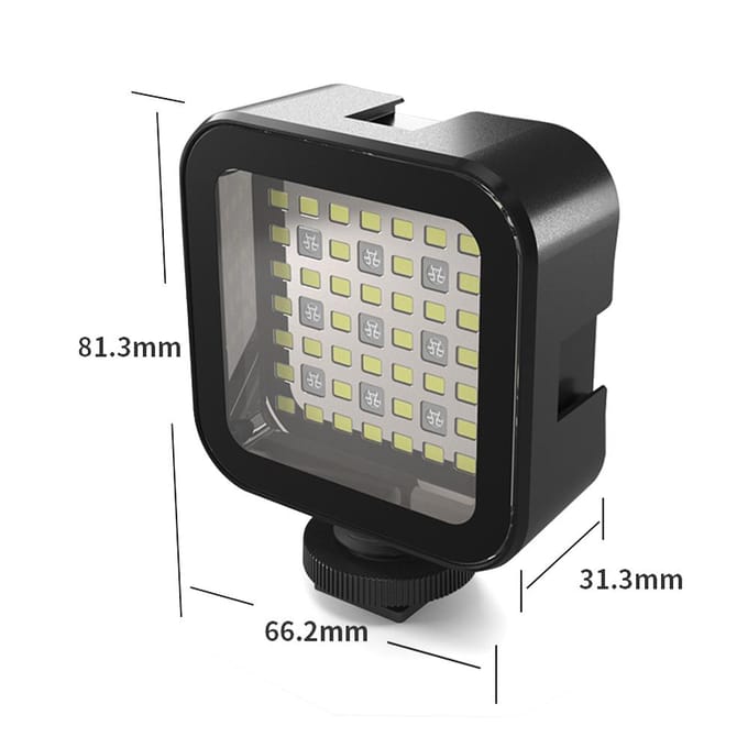 30m/98ft Waterdichte RGB LED Videolamp Draagbare Mini Cameralamp 5500K Kleurtemperatuur Dimbaar zwart