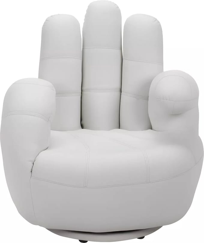 Vente-unique Draaiende fauteuil CATCHY van kunstleer - wit