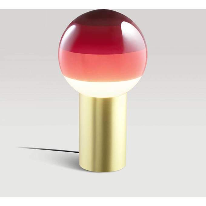 MARSET tafellamp Dipping Light, hoogte 22 cm, rood/messing